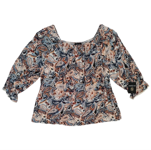 90s Y2k Paisley Long Blouson Sleeve Top Whimsigoth - Picture 2 of 6